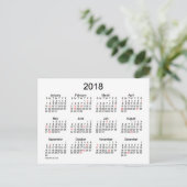 Carte Postale Mini calendrier des fêtes 2018 par Janz (Debout devant)