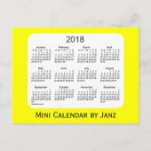 Carte Postale Mini calendrier Jaune 2018 par Janz (Devant)