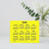 Carte Postale Mini calendrier jaune 2026 par Janz (Debout devant)