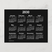Carte Postale Mini Calendrier Neon White 2030 par Janz (Devant)