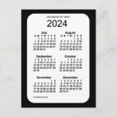 Carte Postale Mini calendrier noir 6 mois 2024 par Janz (Devant)