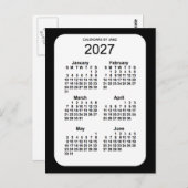 Carte Postale Mini calendrier noir 6 mois 2027 par Janz (Devant / Derrière)