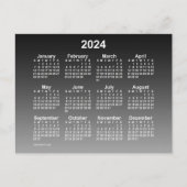 Carte Postale Mini calendrier noir défraîchi 2024 par Janz Postc (Devant)