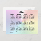 Carte Postale Mini calendrier Rainbow Cloud 2027 par Janz (Devant / Derrière)