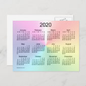 Carte Postale Mini calendrier Shimmer 2020 par Janz (Devant / Derrière)
