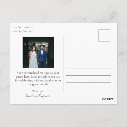 Carte Postale Mini-Chic Mariage Lettré main 2 Photo (Dos)