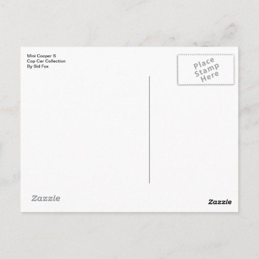 Carte Postale Mini Cooper S (Dos)