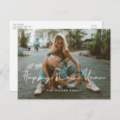 Carte Postale Mini écrit à la main Happy New Year photo (Devant / Derrière)