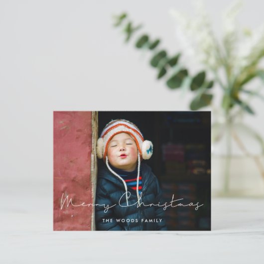 Carte Postale Mini-écrit à la main Joyeux Noël enfants photo (Debout devant)