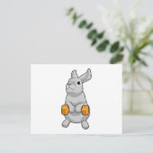 Carte Postale Mini haltère de forme lapin (Debout devant)