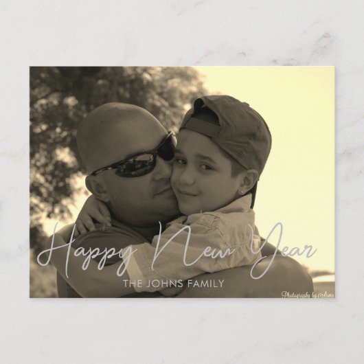 Carte Postale Mini Joyeux Nouvel An 2023 Sepia Postcard (Devant)