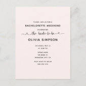 Carte Postale Mini-Script Coeur Bachelorette Week-end (Devant)