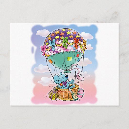 Carte Postale Mini souris et gros ballon (Devant)