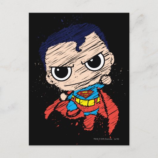 Carte Postale Mini Superman Sketch - Flying (Devant)