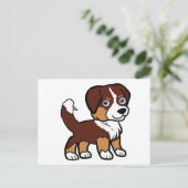 Carte Postale Miniature American Shepherd Red Tri avec queue (Debout devant)