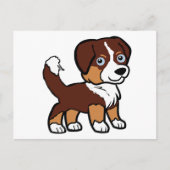Carte Postale Miniature American Shepherd Red Tri avec queue (Devant)