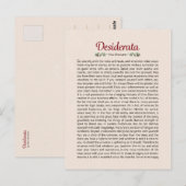 Carte postale miniature d'art du poème Desiderata (Devant / Derrière)