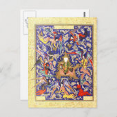 Carte Postale Miniature persane : Le Mi'raj du Prophète (Devant / Derrière)