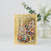 Carte Postale Miniature persane : Les Qays aperçoivent Layla (Debout devant)