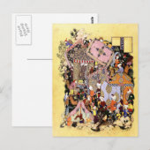 Carte Postale Miniature persane : Majnun s'approche de Layla Car (Devant / Derrière)