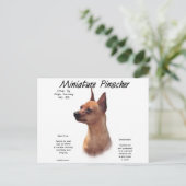 Carte Postale Miniature Pinscher (rouge) (Debout devant)