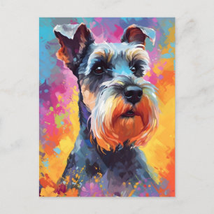 Carte Postale Miniature Schnauzer coloré
