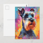 Carte Postale Miniature Schnauzer coloré (Devant / Derrière)