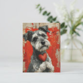 Carte Postale Miniature Schnauzer Vintage Saint Valentin (Debout devant)