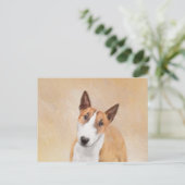 Carte Postale Miniature Taureau Terrier Peinture - Joli Original (Debout devant)