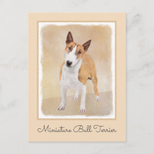 Carte Postale Miniature Taureau Terrier Peinture - Joli Original