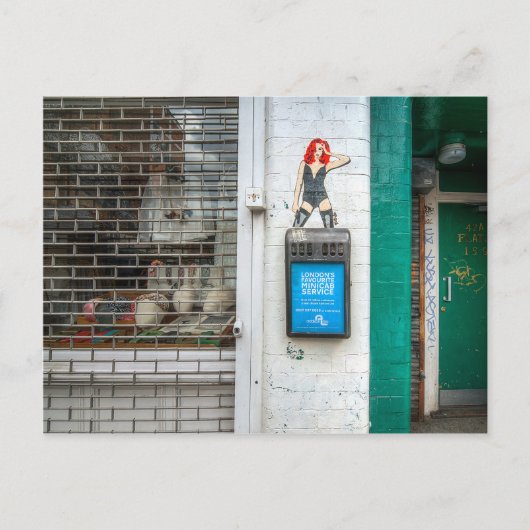 Carte Postale Minicab graffiti girl (Devant)