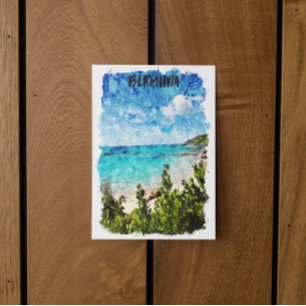 Carte Postale Minimal Bermudes Caribbean Island Vibe tropicale