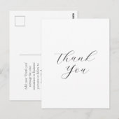 Carte Postale Minimal Business Logo Script Merci Blanc (Devant / Derrière)