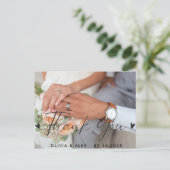 Carte Postale Minimal Chic | Calligraphie Élégante Merci (Debout devant)