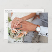 Carte Postale Minimal Chic | Calligraphie Élégante Merci (Devant / Derrière)