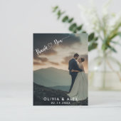 Carte Postale Minimal Chic | Calligraphie Élégante Merci (Debout devant)