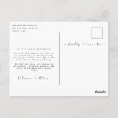 Carte Postale Minimal Chic | Calligraphie Élégante Merci (Dos)