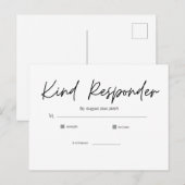 Carte Postale Minimal Elegant Wedding RSVP Postcard (Devant / Derrière)