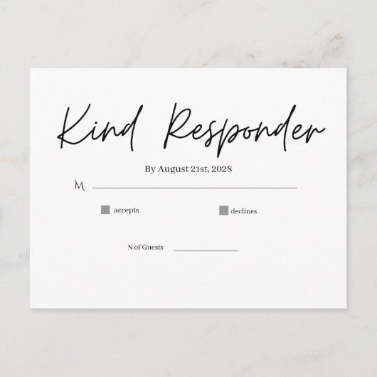 Carte Postale Minimal Elegant Wedding RSVP Postcard (Devant)