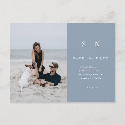 Carte Postale Minimal et chic | Mariage photo Enregistrer la dat (Devant)