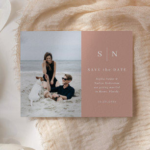 Carte Postale Minimal et chic Mariage photo Enregistrer la dat