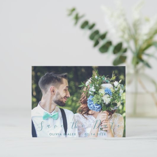 Carte Postale Minimal et chic | Mariage Photo Enregistrer La Dat (Debout devant)