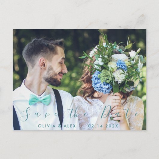 Carte Postale Minimal et chic | Mariage Photo Enregistrer La Dat (Devant)