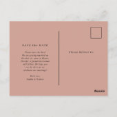 Carte Postale Minimal et chic | Mariage photo Enregistrer la dat (Dos)