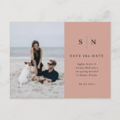 Carte Postale Minimal et chic | Mariage photo Enregistrer la dat (Devant)