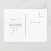 Carte Postale Minimal et chic | Mariage photo Merci (Dos)
