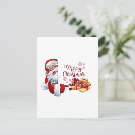 Carte Postale Minimal Golden Christmas Tree Card | Elegant Holid (Debout devant)