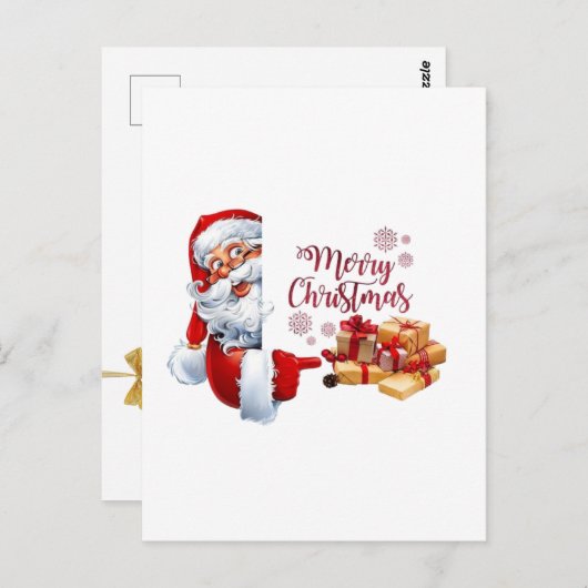 Carte Postale Minimal Golden Christmas Tree Card | Elegant Holid (Devant / Derrière)