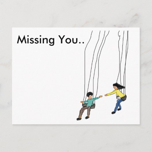 Carte postale Minimal Manquant avec illustration (Devant)