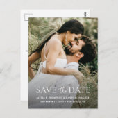 Carte Postale Minimal One Photo Modern QR code wedding website (Devant / Derrière)